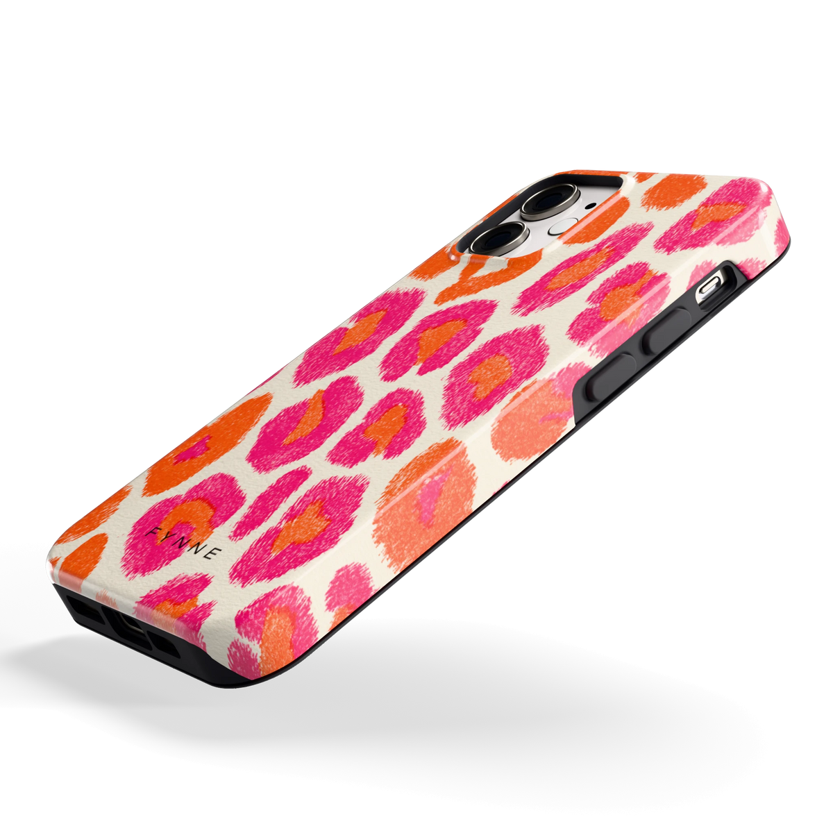 Neon Luipaardvlekken hoesje voor iPhone 12 mini, schuin