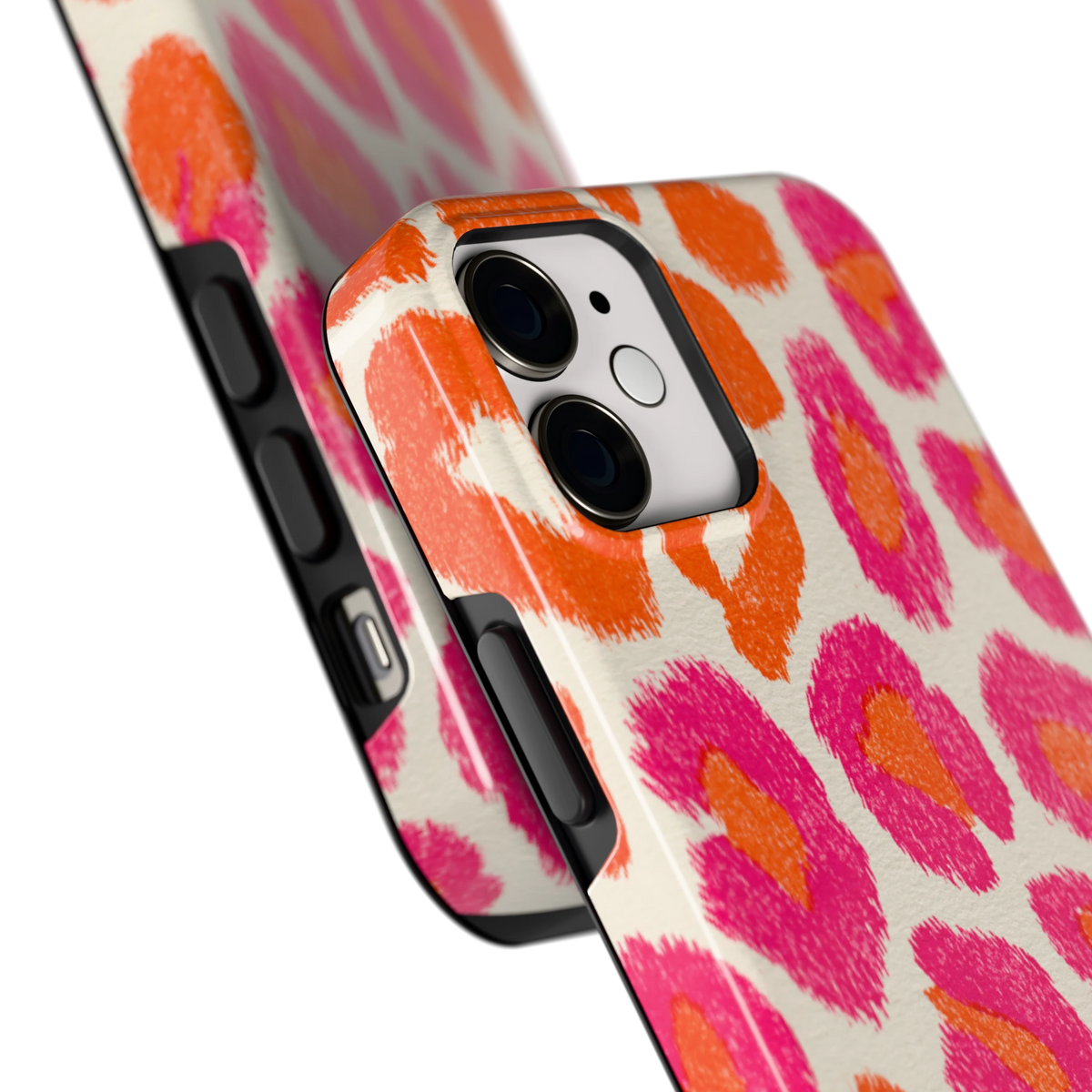Neon Luipaardvlekken hoesje voor iPhone 12 mini, close-up