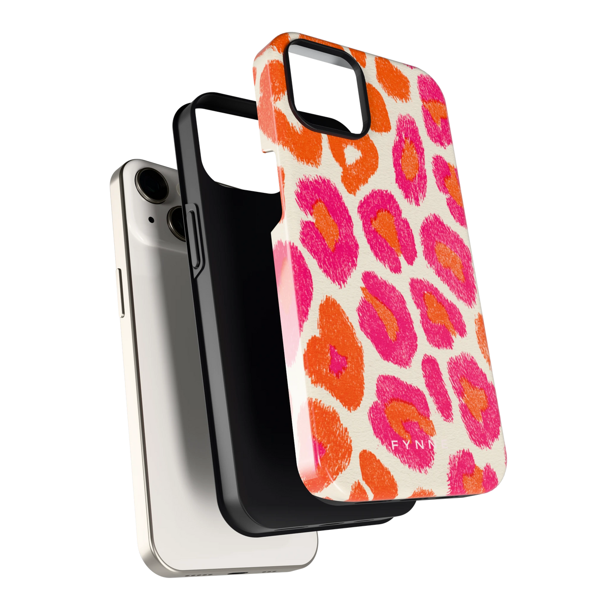 Neon Luipaardvlekken hoesje voor iPhone 13, los van de telefoon