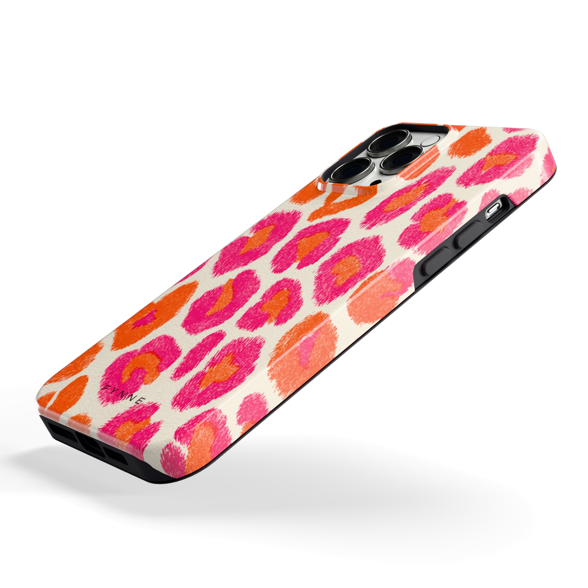 Neon Luipaardvlekken hoesje voor iPhone 13 Pro Max, schuin