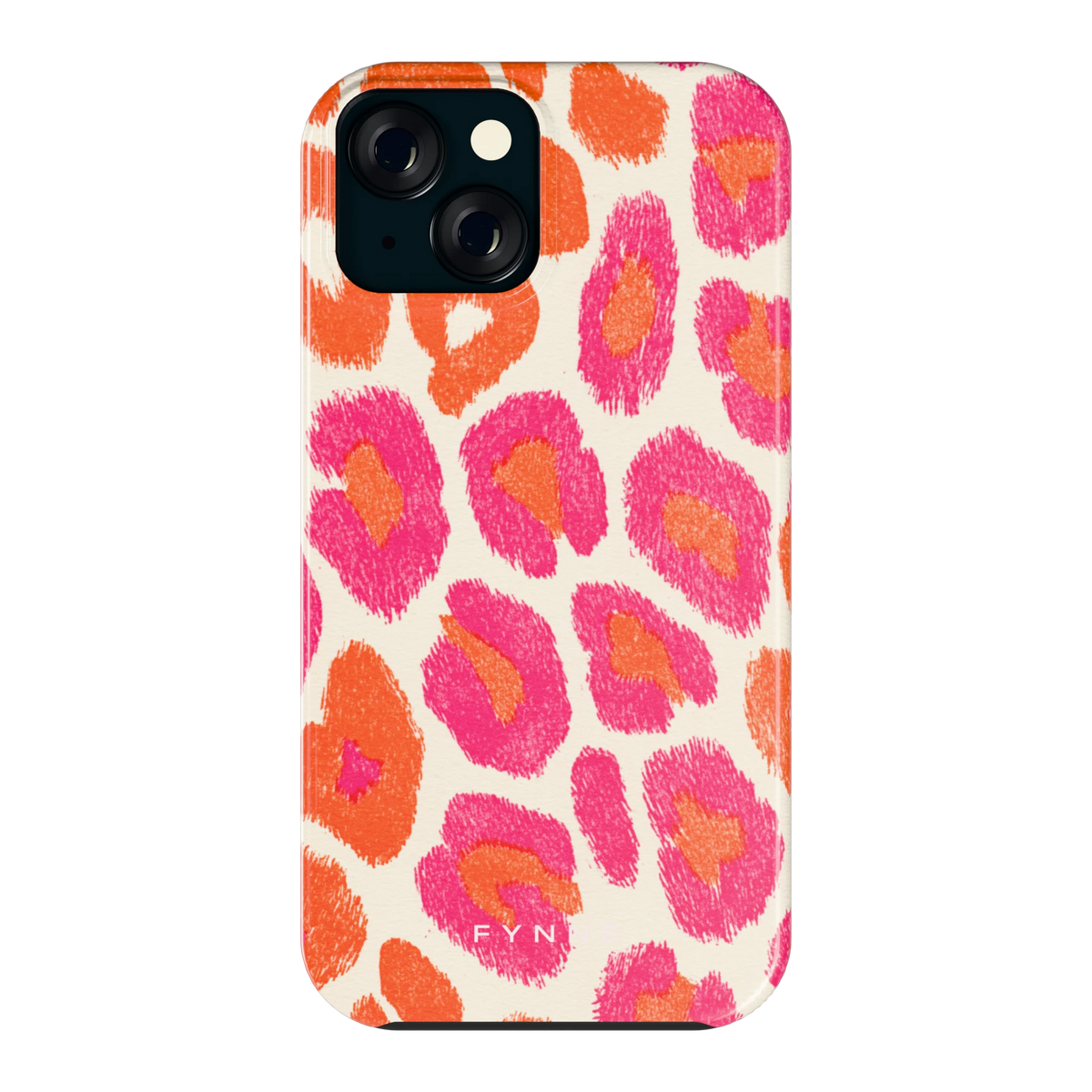 Neon Luipaardvlekken hoesje voor iPhone 15, achterkant