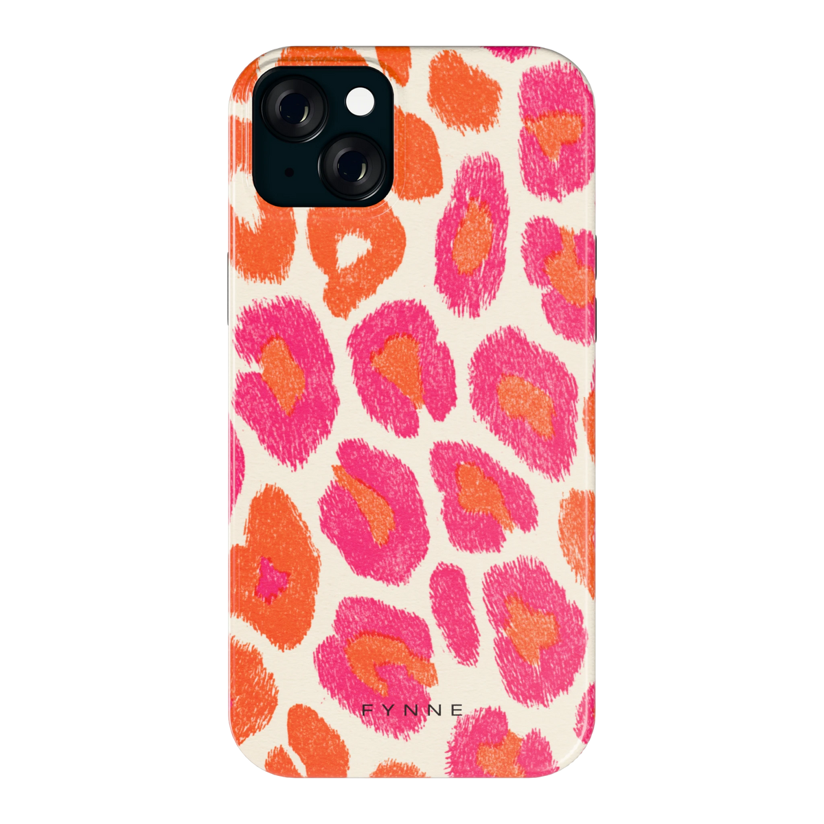 Neon Luipaardvlekken hoesje voor iPhone 15 Plus, achterkant