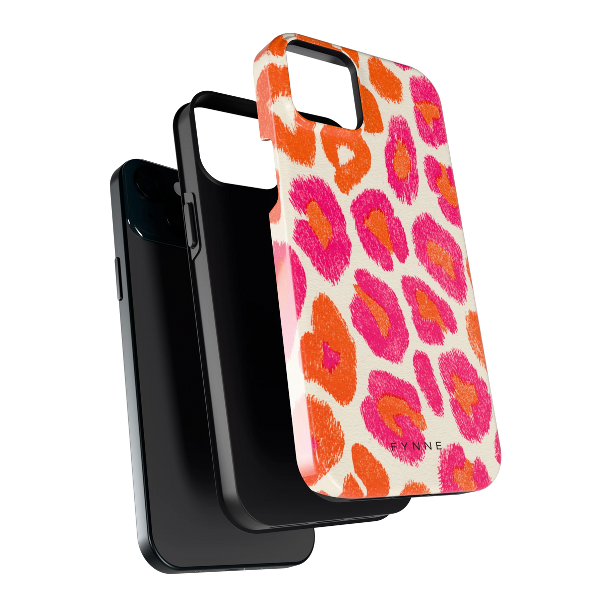 Neon Luipaardvlekken hoesje voor iPhone 15 Plus, los van de telefoon