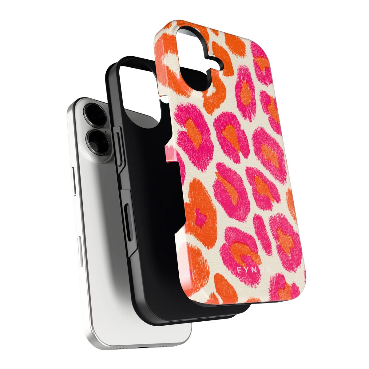 Neon Luipaardvlekken hoesje voor iPhone 16, los van de telefoon