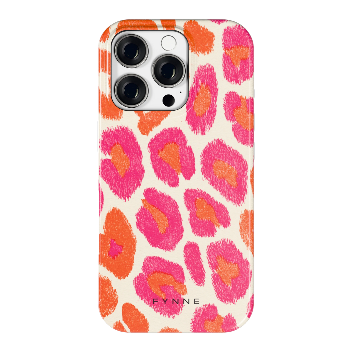Neon Luipaardvlekken hoesje voor iPhone 16 Pro, achterkant