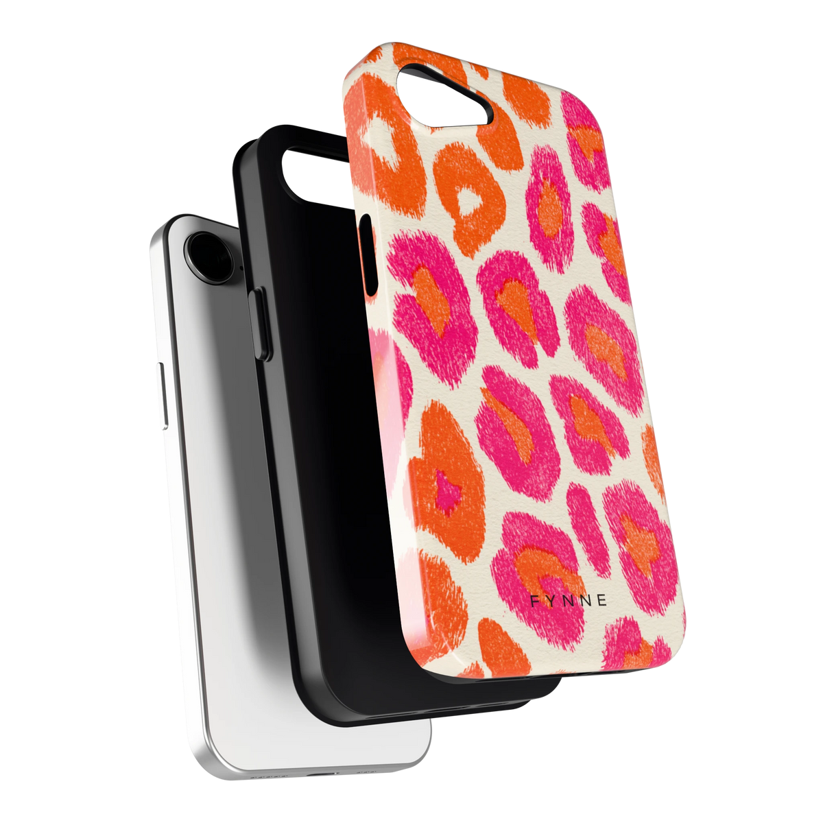 Neon Luipaardvlekken hoesje voor iPhone 16e, los van de telefoon