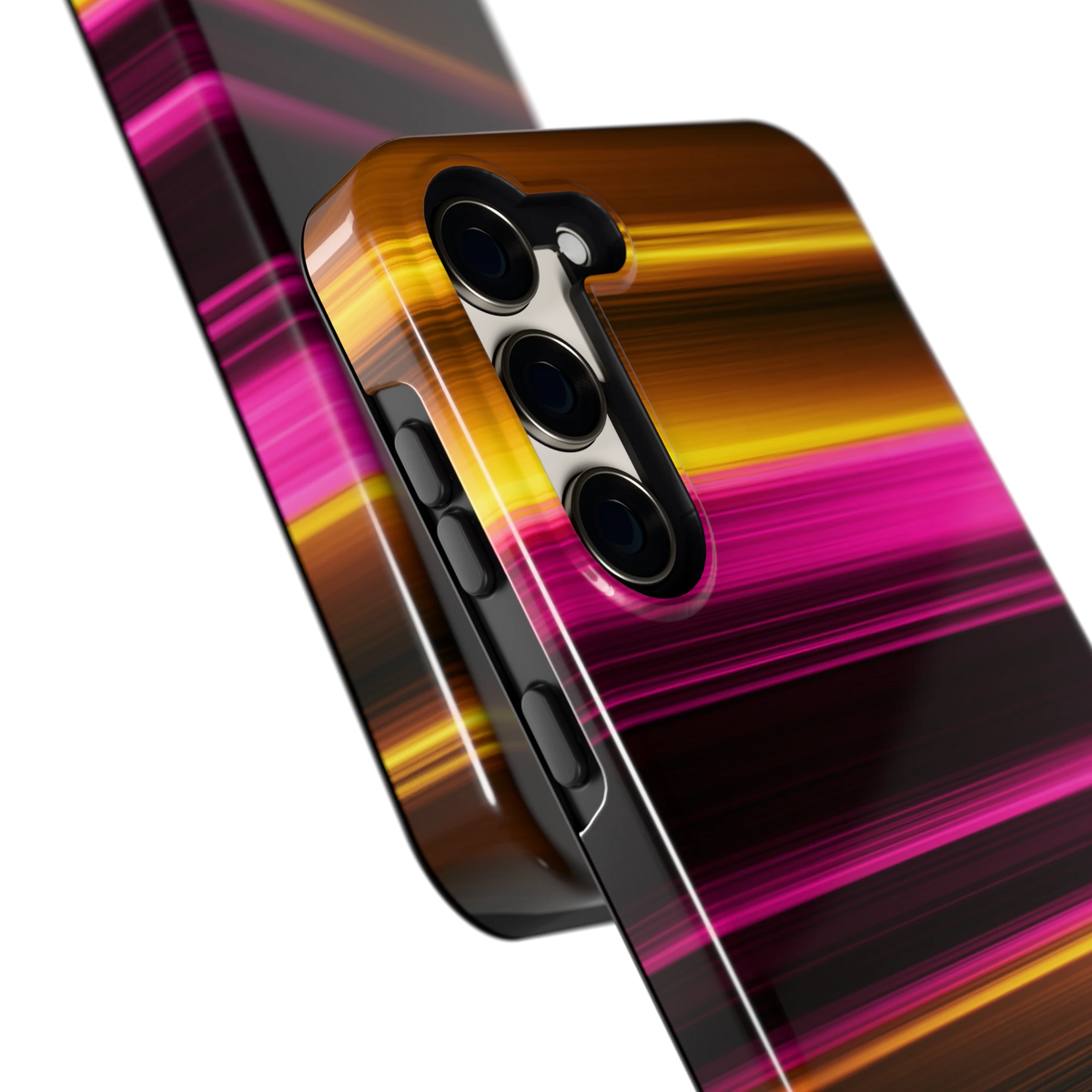 Neon Lichtstrepen hoesje voor Galaxy S23+, close-up