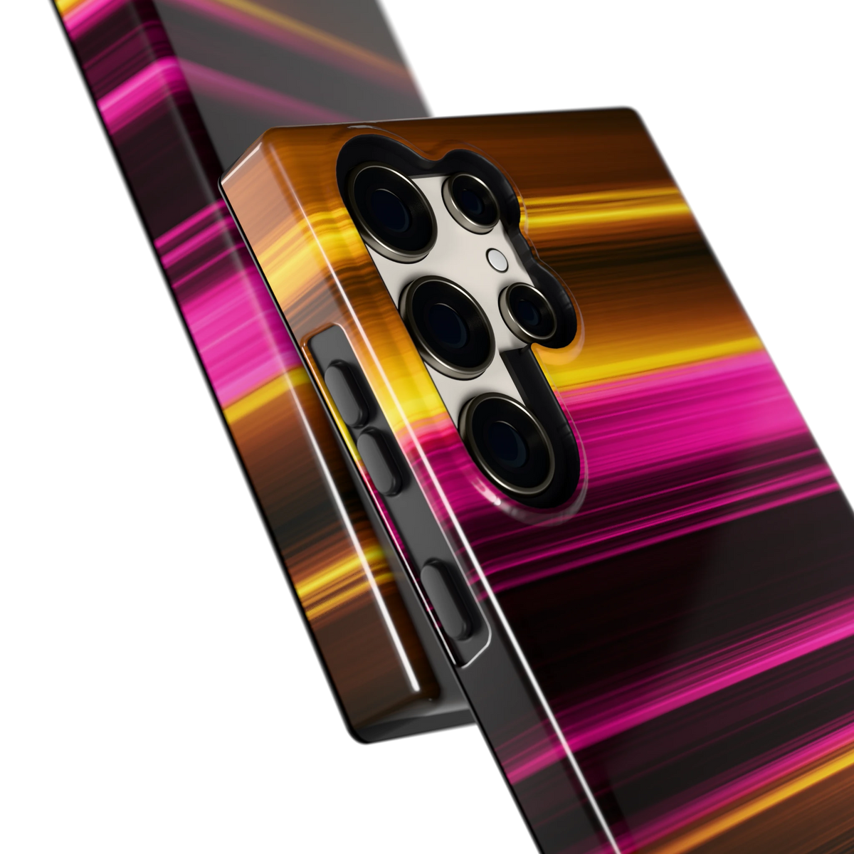 Neon Lichtstrepen hoesje voor Galaxy S23 Ultra, close-up