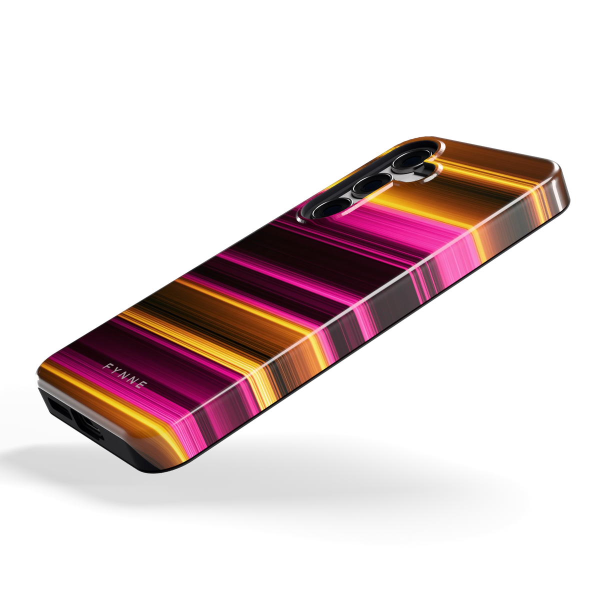 Neon Lichtstrepen hoesje voor Galaxy S24, schuin