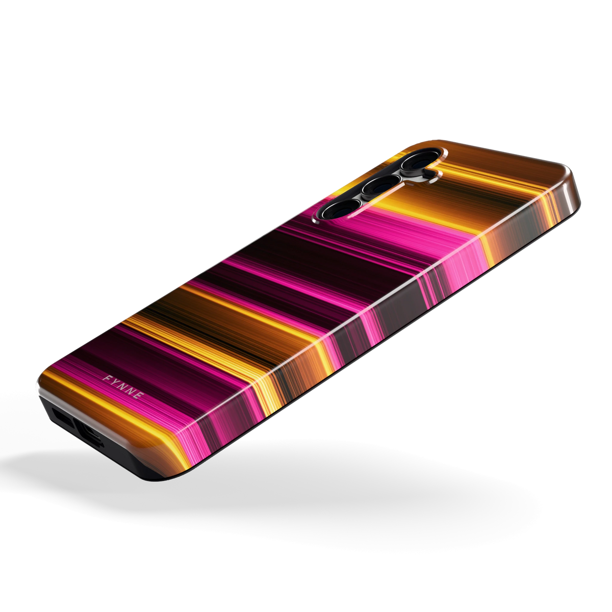 Neon Lichtstrepen hoesje voor Galaxy S24 FE, schuin