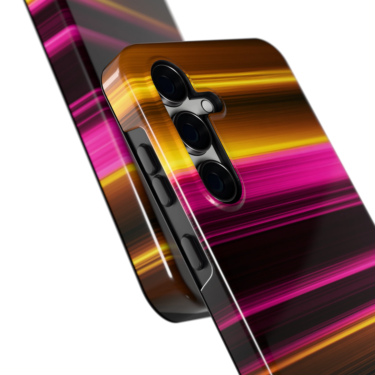 Neon Lichtstrepen hoesje voor Galaxy S24 FE, close-up