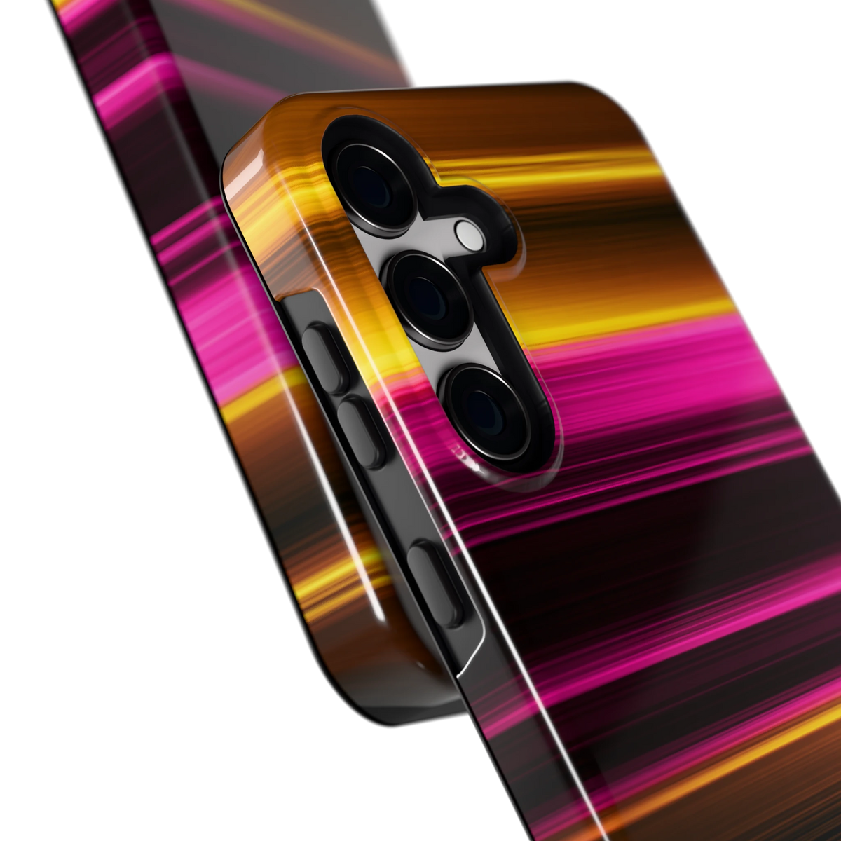 Neon Lichtstrepen hoesje voor Galaxy S24, close-up