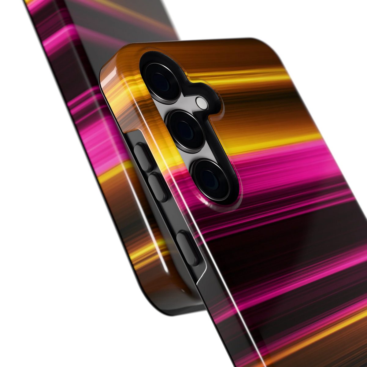Neon Lichtstrepen hoesje voor Galaxy S24+, close-up
