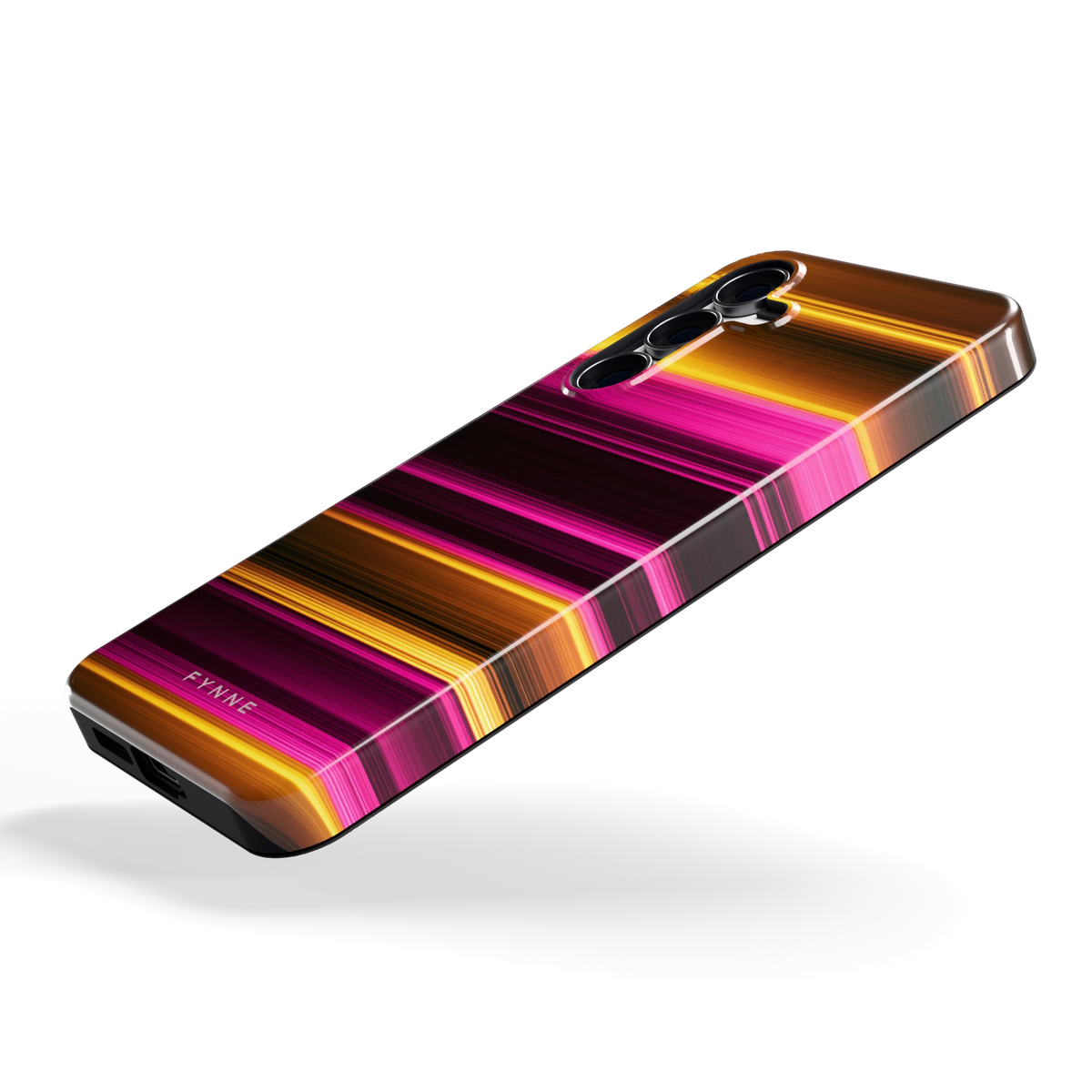 Neon Lichtstrepen hoesje voor Galaxy S25 FE, schuin
