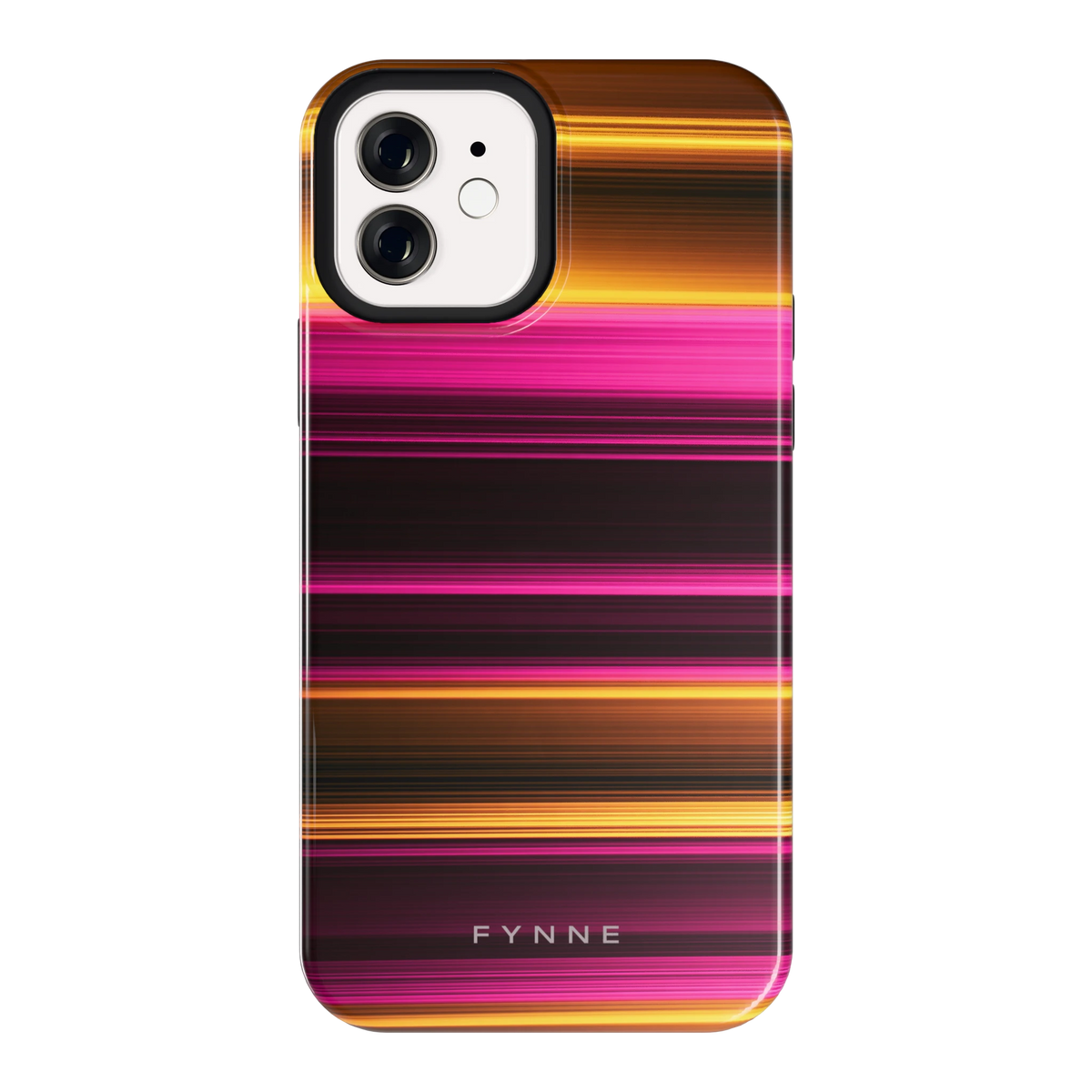 Neon Lichtstrepen hoesje voor iPhone 12, achterkant