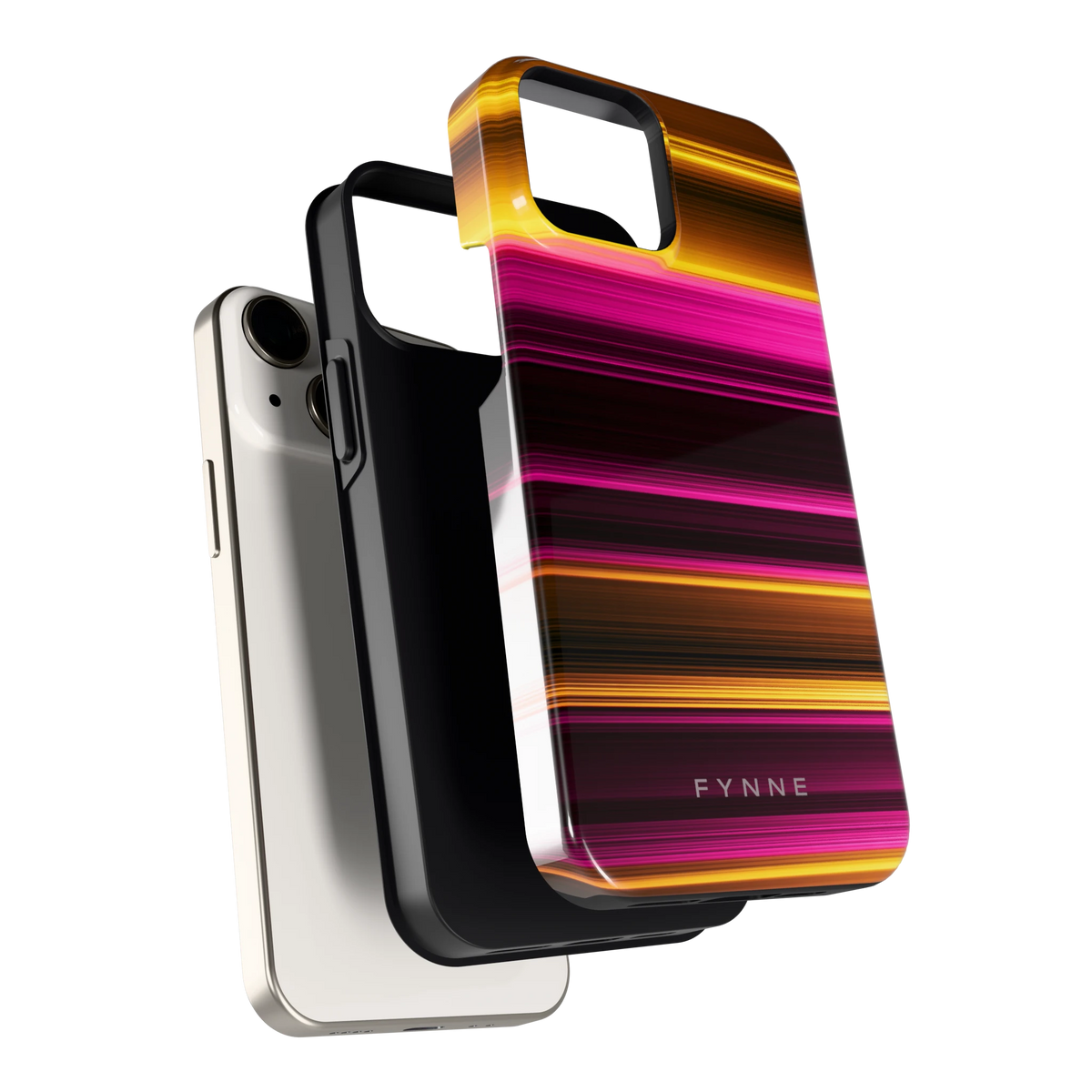 Neon Lichtstrepen hoesje voor iPhone 13 mini, los van de telefoon