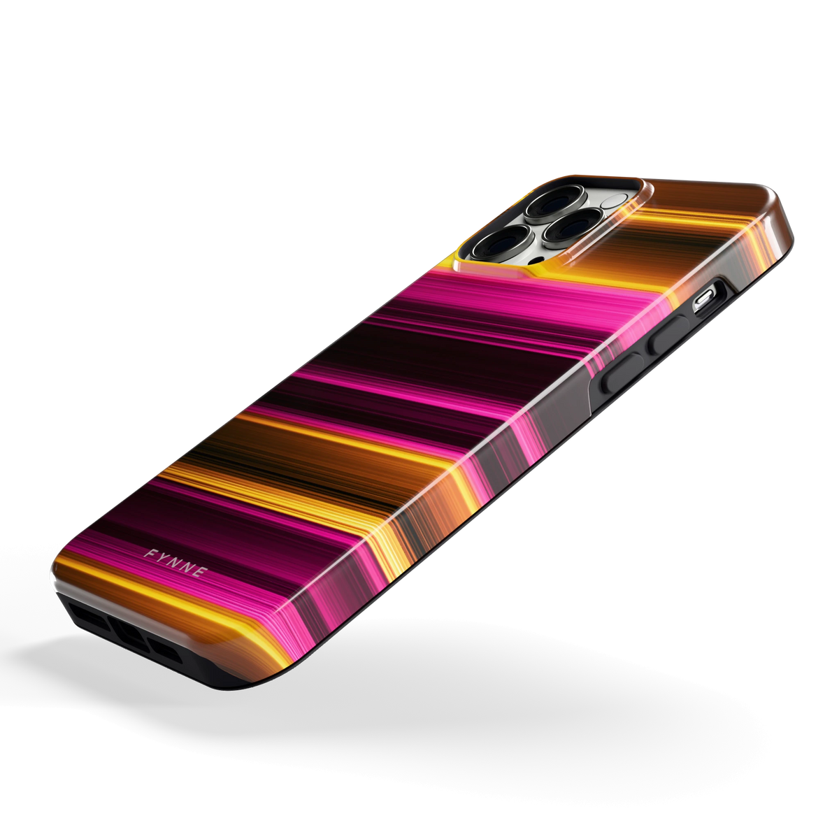 Neon Lichtstrepen hoesje voor iPhone 13 Pro Max, schuin