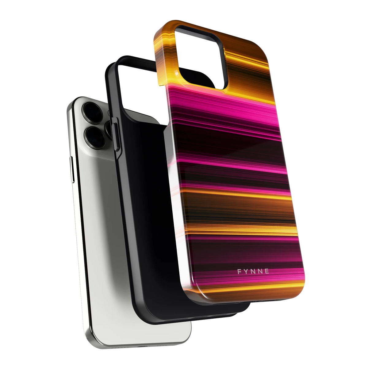 Neon Lichtstrepen hoesje voor iPhone 13 Pro Max, los van de telefoon