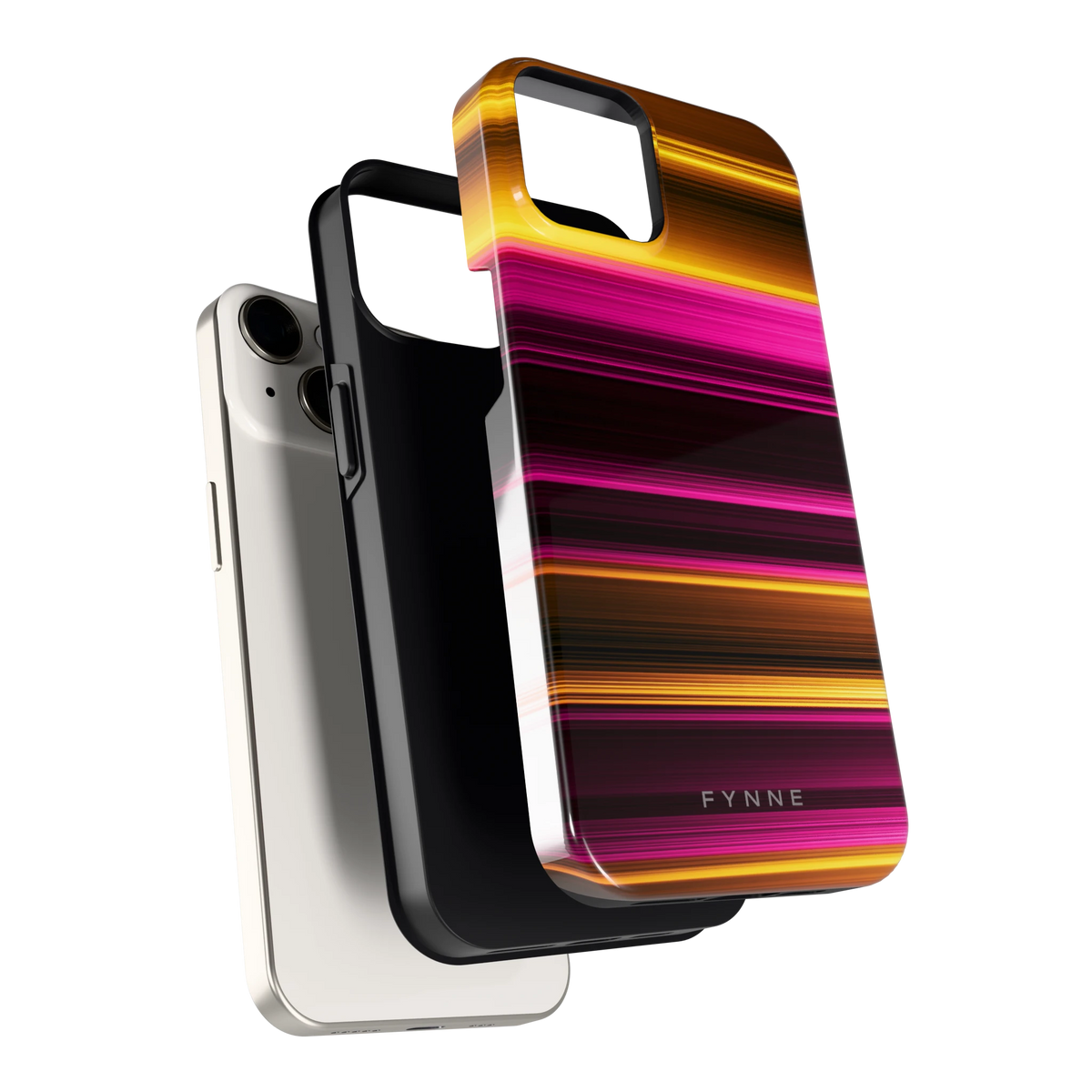 Neon Lichtstrepen hoesje voor iPhone 14, los van de telefoon