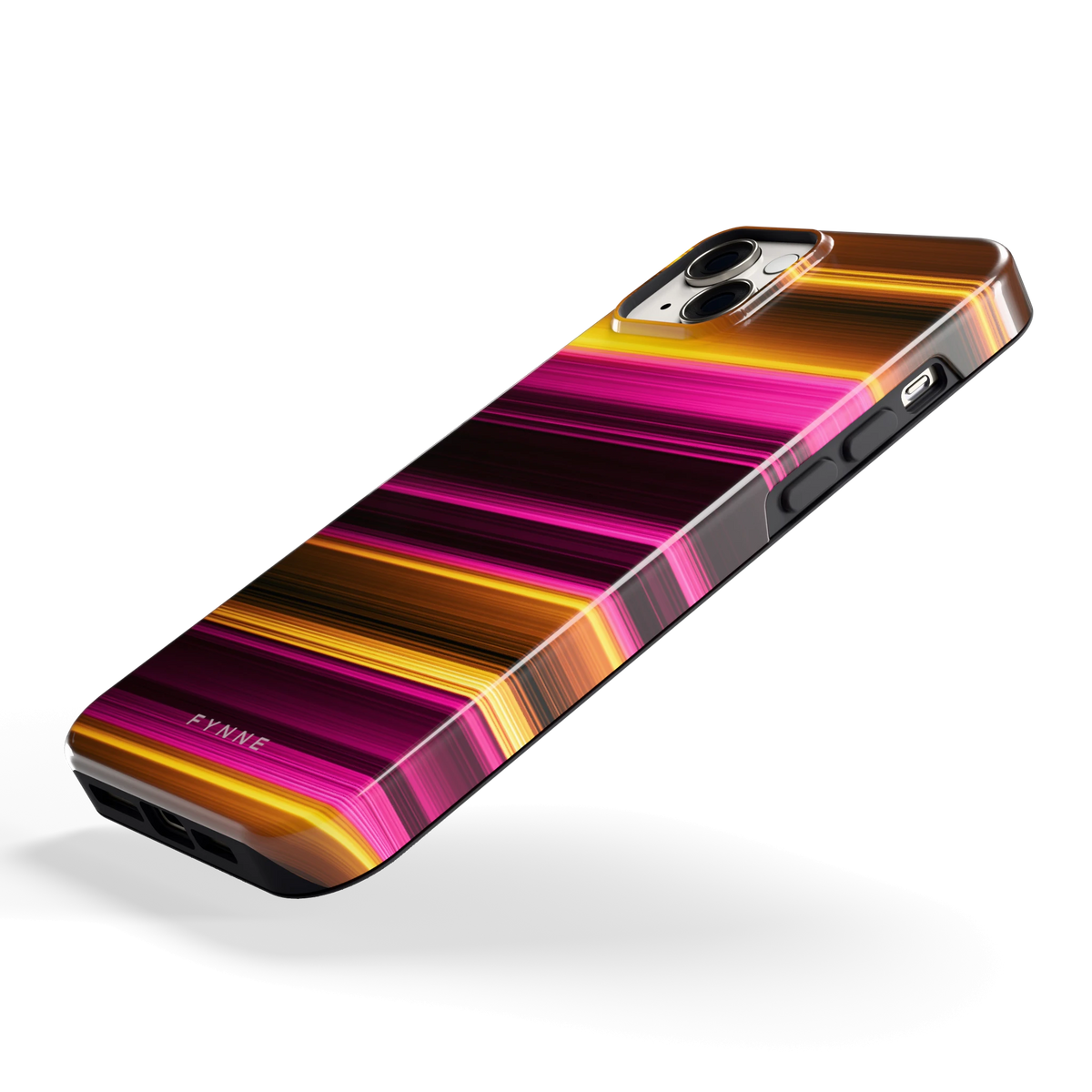 Neon Lichtstrepen hoesje voor iPhone 14 Plus, schuin