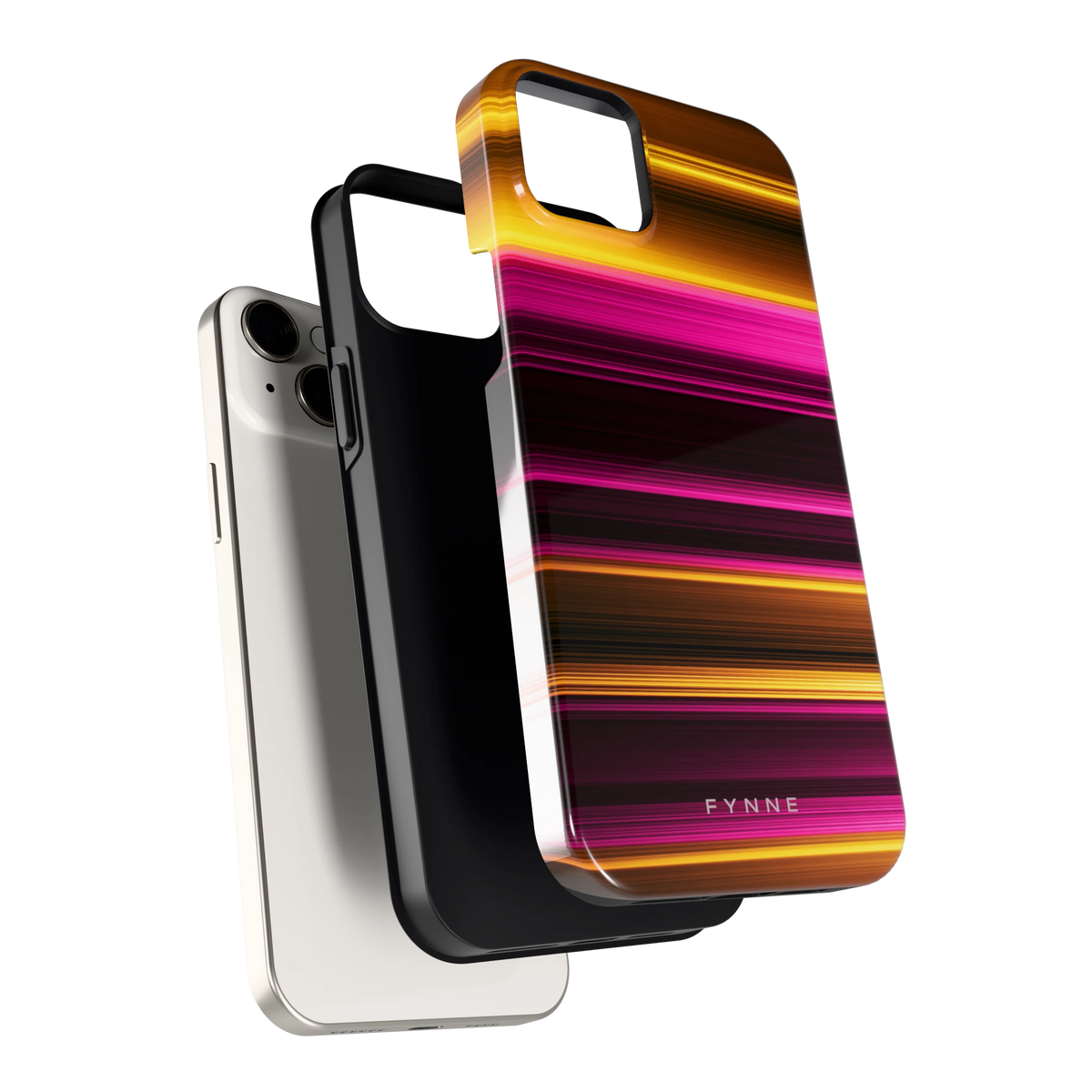 Neon Lichtstrepen hoesje voor iPhone 14 Plus, los van de telefoon