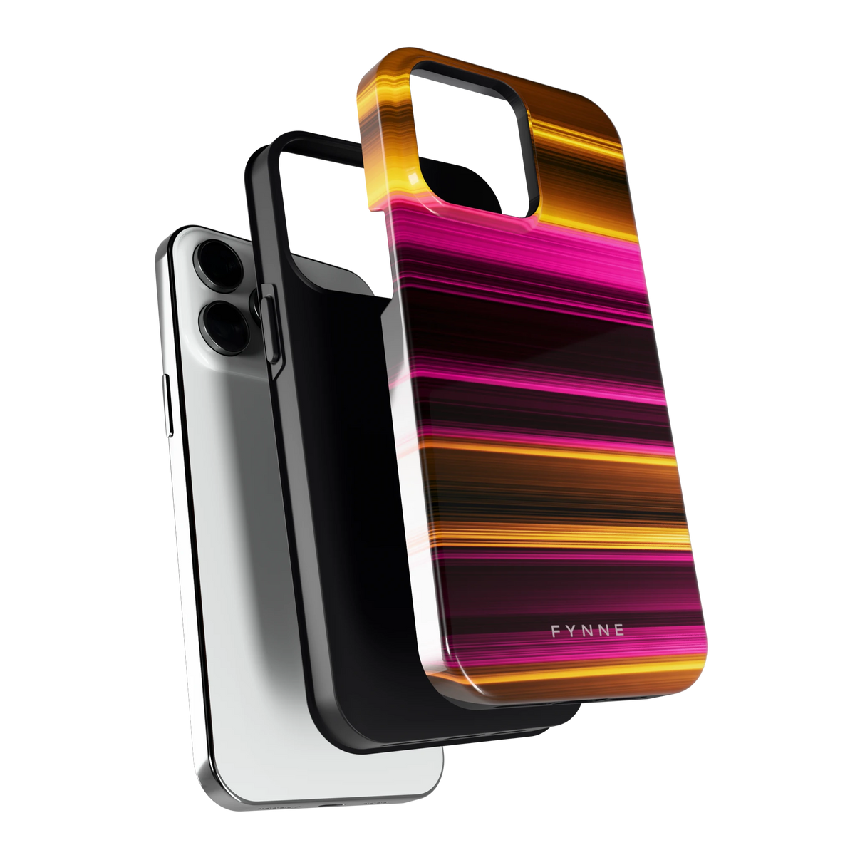 Neon Lichtstrepen hoesje voor iPhone 14 Pro Max, los van de telefoon