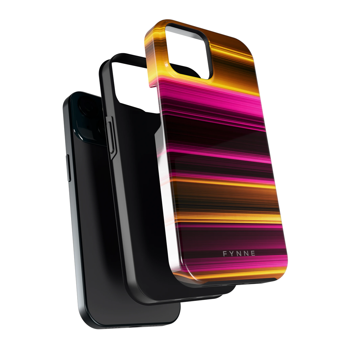 Neon Lichtstrepen hoesje voor iPhone 15, los van de telefoon
