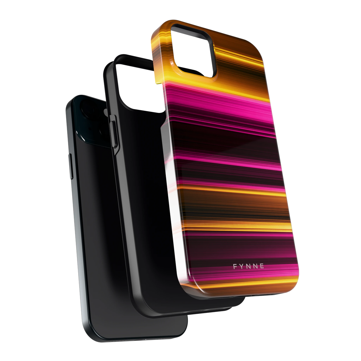 Neon Lichtstrepen hoesje voor iPhone 15 Plus, los van de telefoon