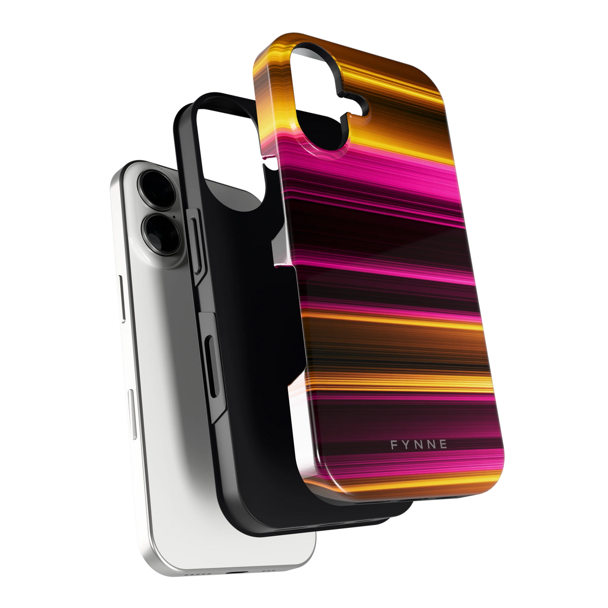 Neon Lichtstrepen hoesje voor iPhone 16, los van de telefoon