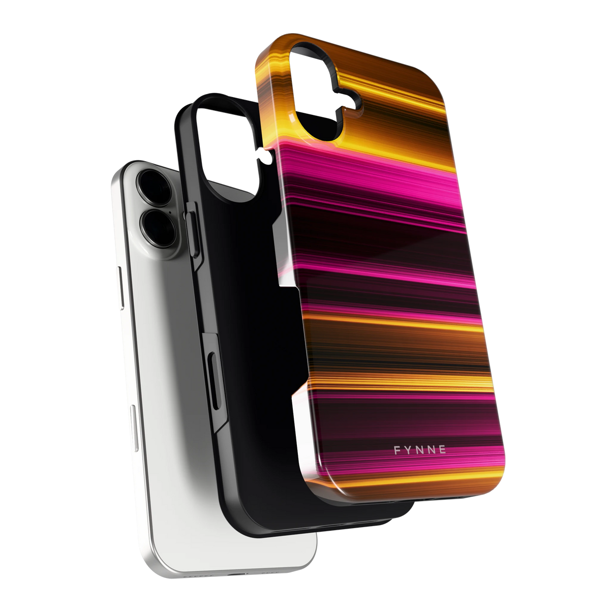 Neon Lichtstrepen hoesje voor iPhone 16 Plus, los van de telefoon