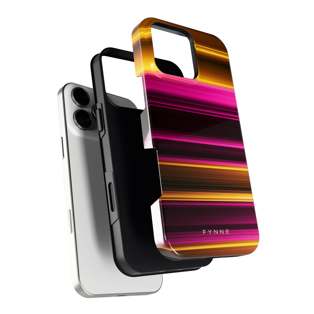 Neon Lichtstrepen hoesje voor iPhone 16 Pro Max, los van de telefoon
