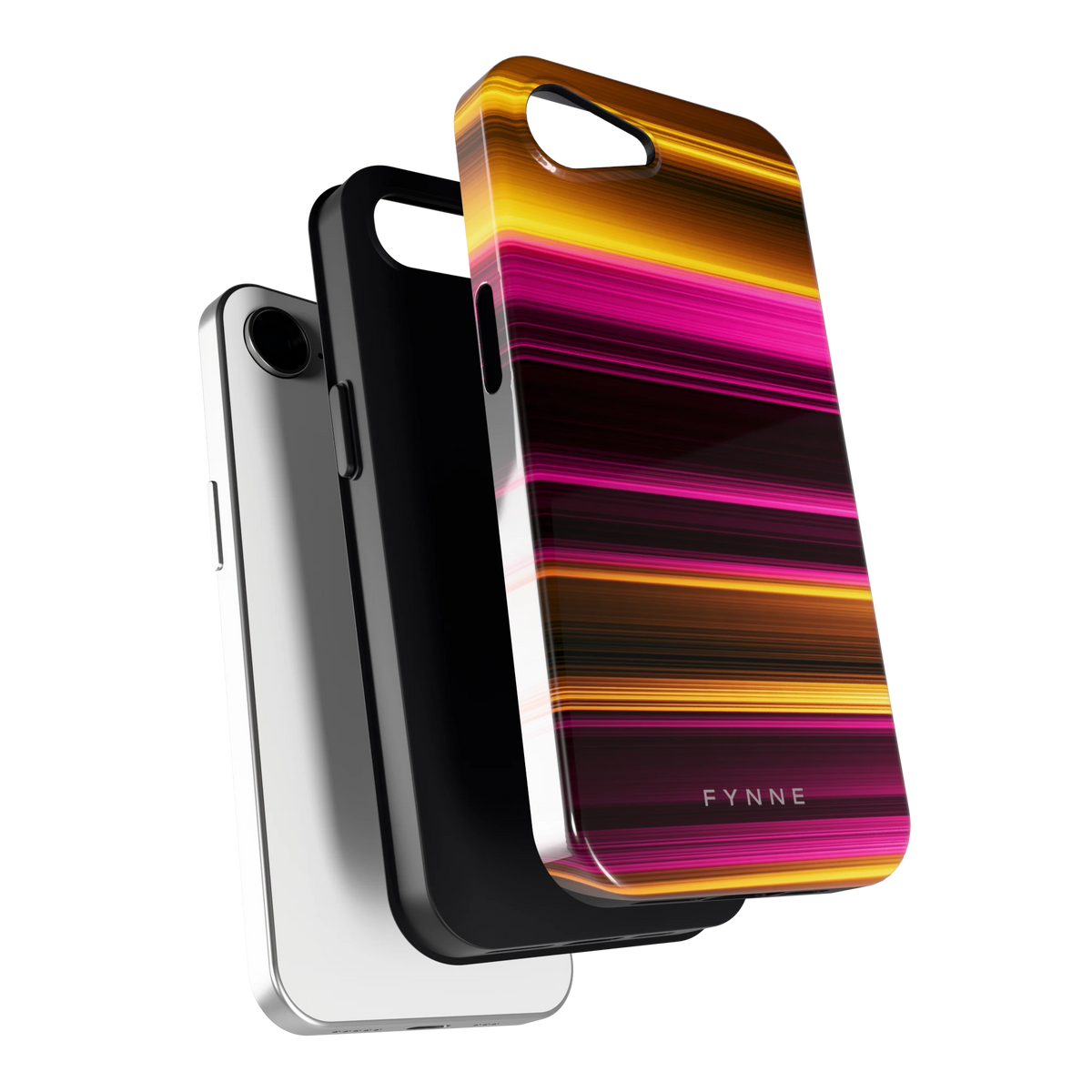 Neon Lichtstrepen hoesje voor iPhone 16e, los van de telefoon