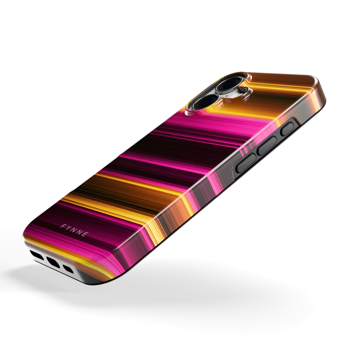 Neon Lichtstrepen hoesje voor iPhone 17, schuin