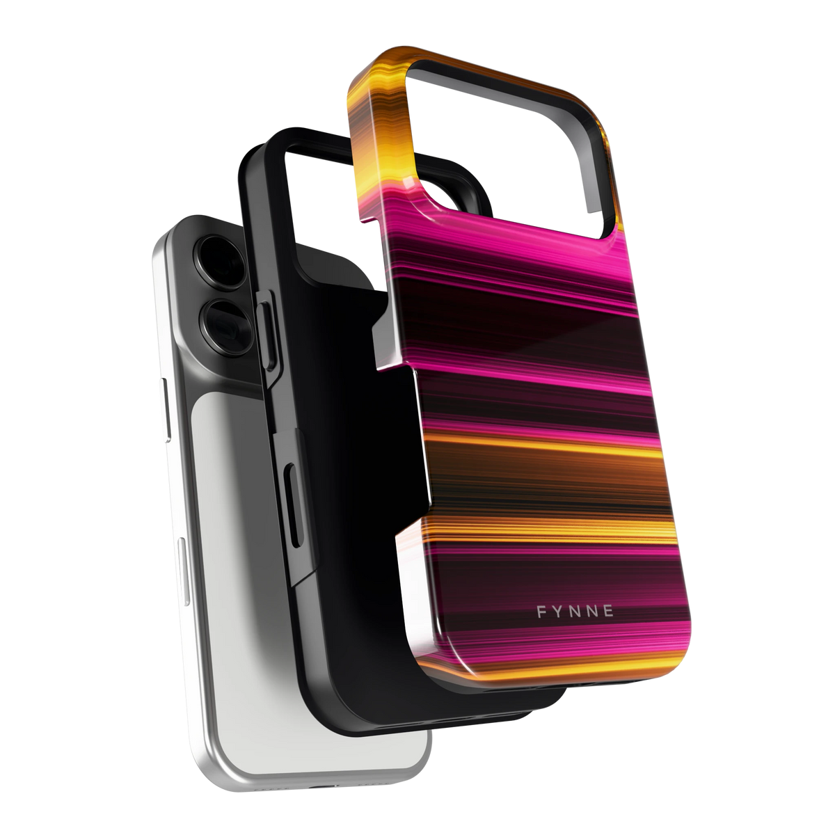 Neon Lichtstrepen hoesje voor iPhone 17 Pro, los van de telefoon