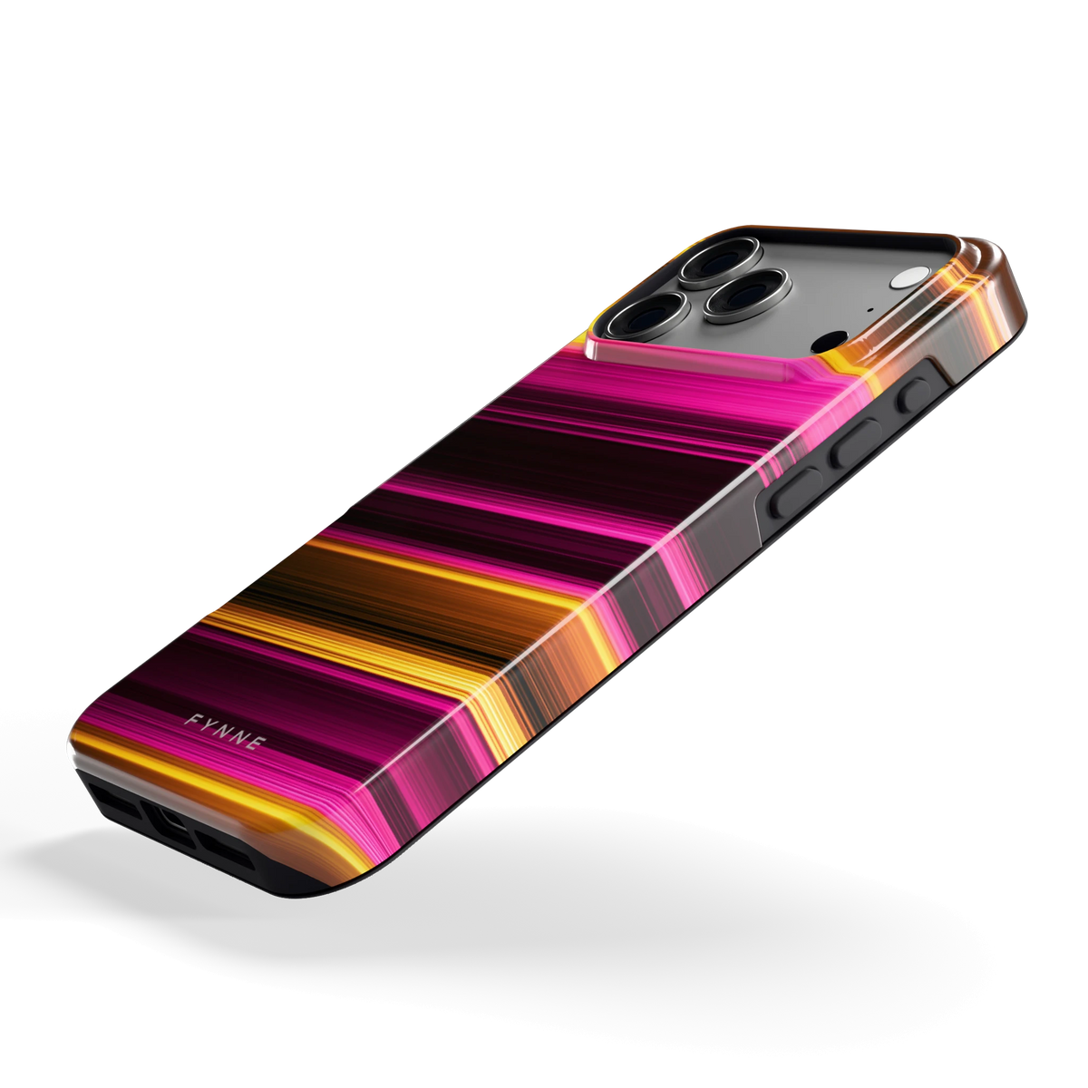 Neon Lichtstrepen hoesje voor iPhone 17 Pro Max, schuin