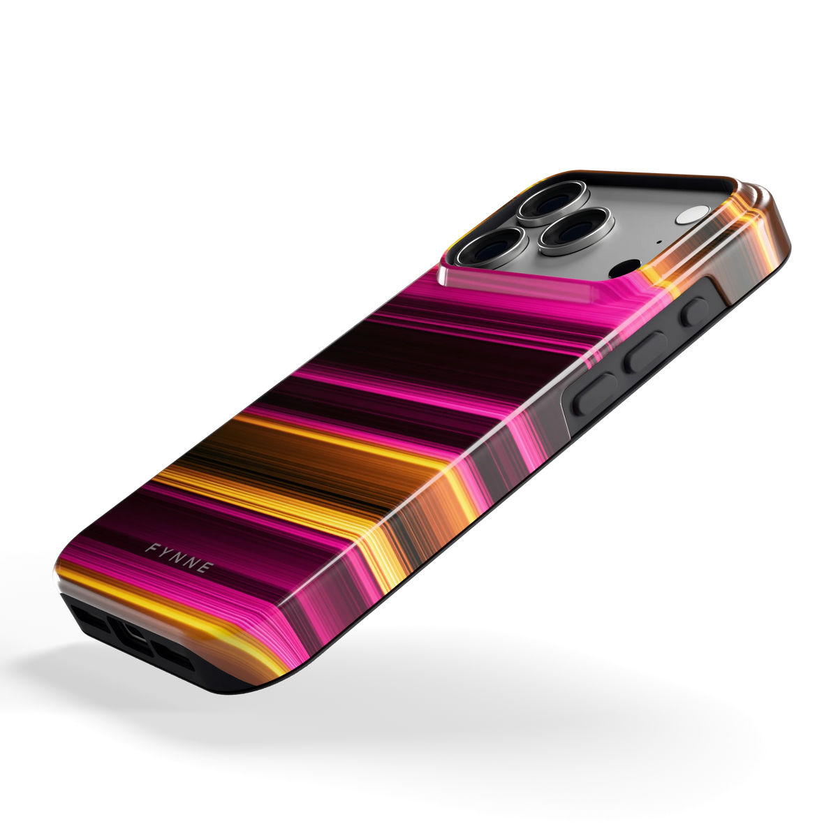 Neon Lichtstrepen hoesje voor iPhone 18 Pro, schuin