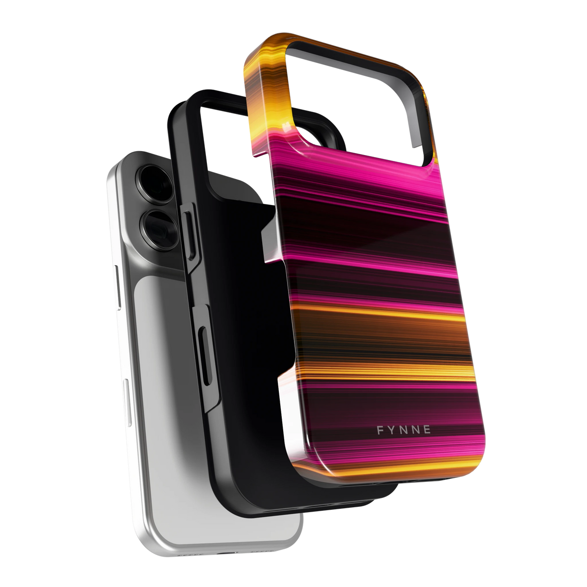 Neon Lichtstrepen hoesje voor iPhone 18 Pro, los van de telefoon