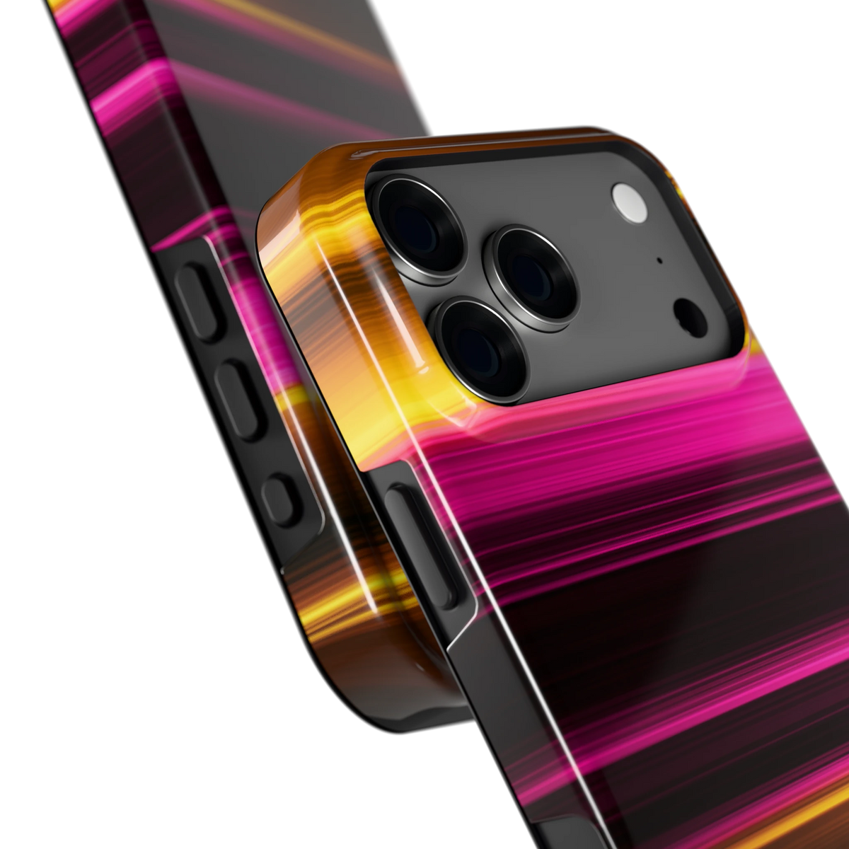 Neon Lichtstrepen hoesje voor iPhone 18 Pro Max, close-up