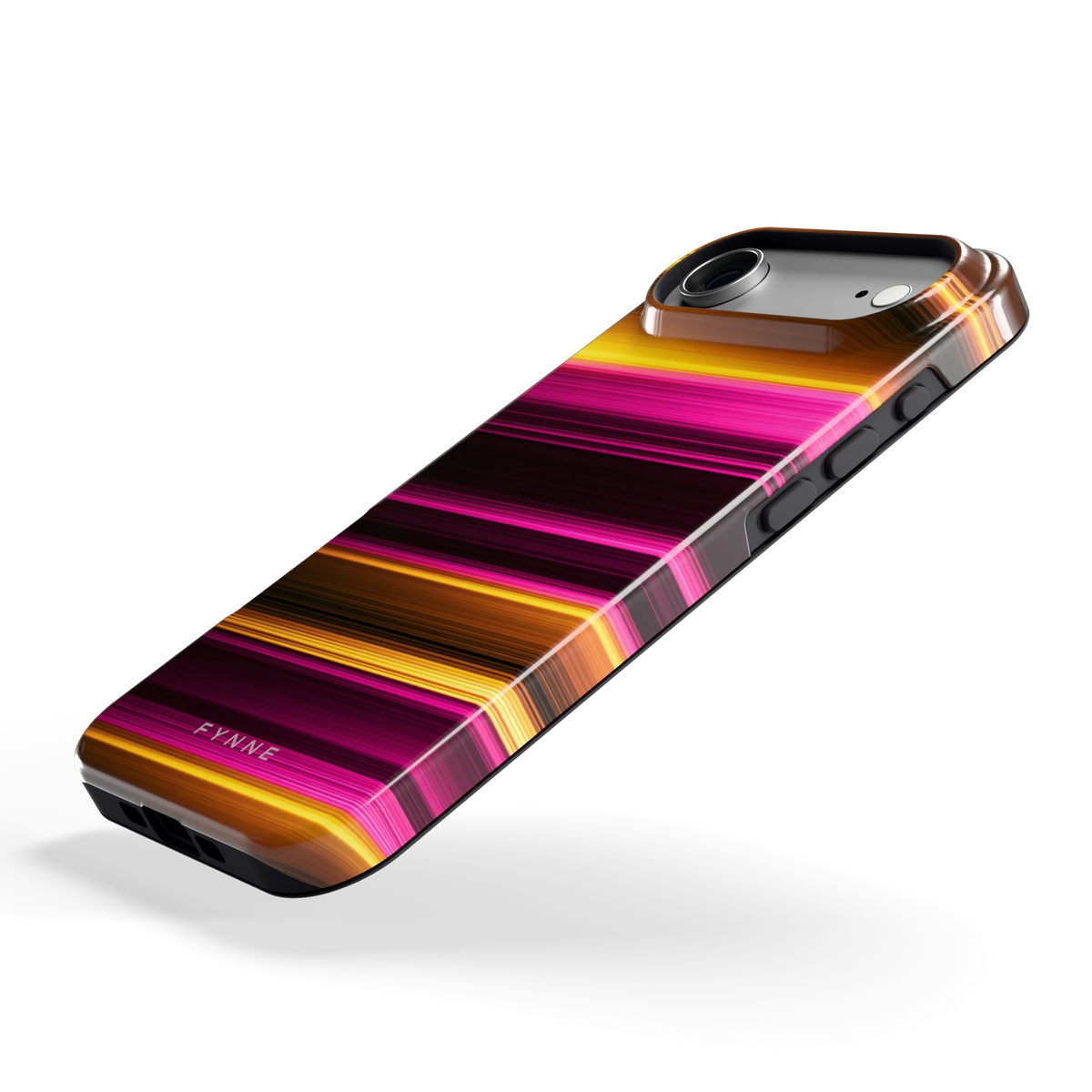 Neon Lichtstrepen hoesje voor iPhone Air, schuin