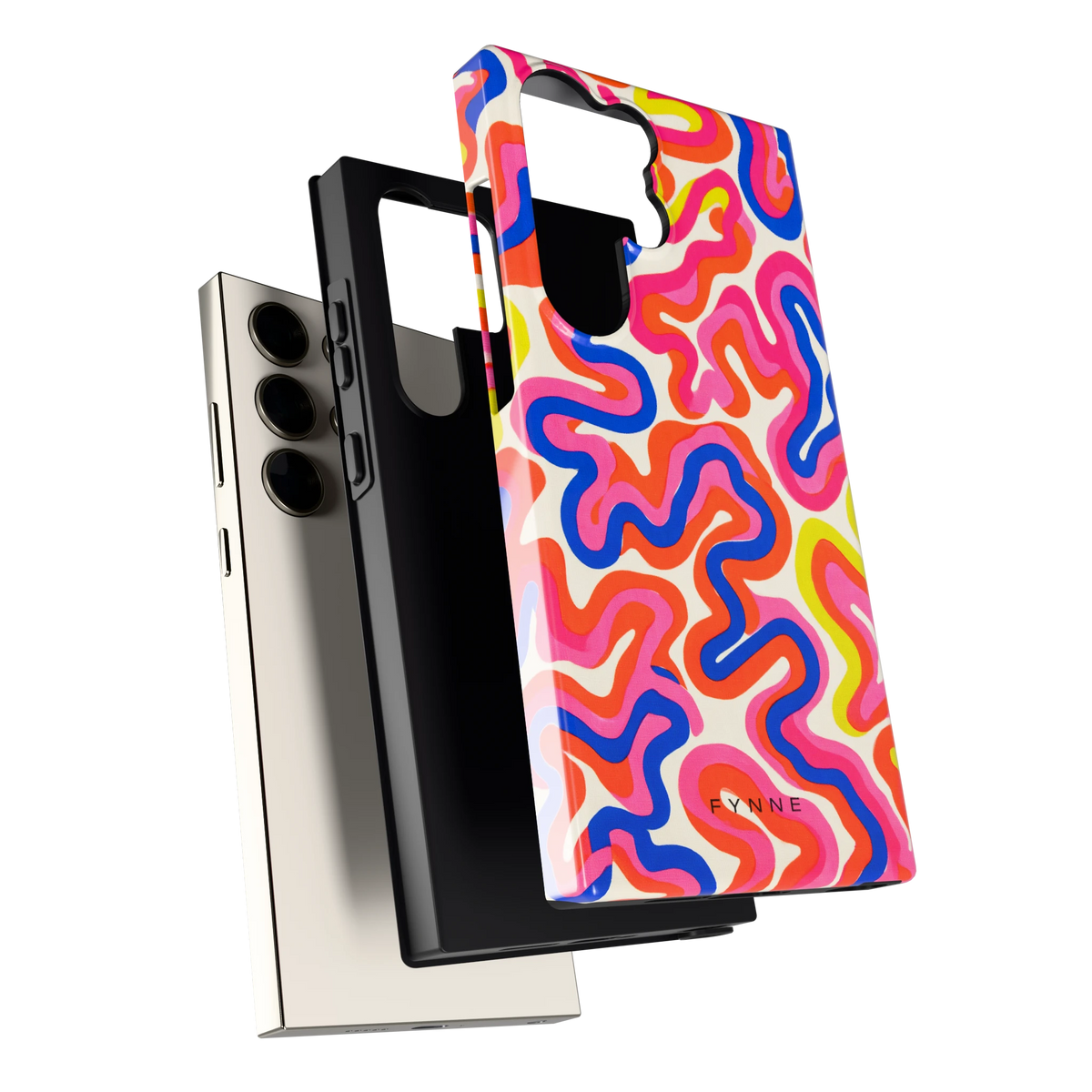 Neon Kronkels hoesje voor Galaxy S23 Ultra, los van de telefoon