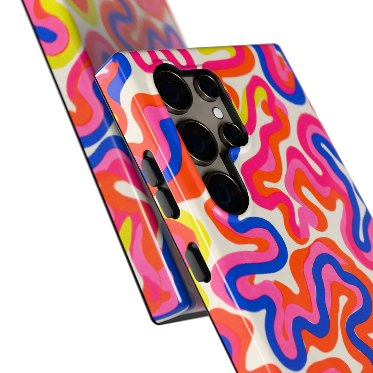 Neon Kronkels hoesje voor Galaxy S24 Ultra, close-up