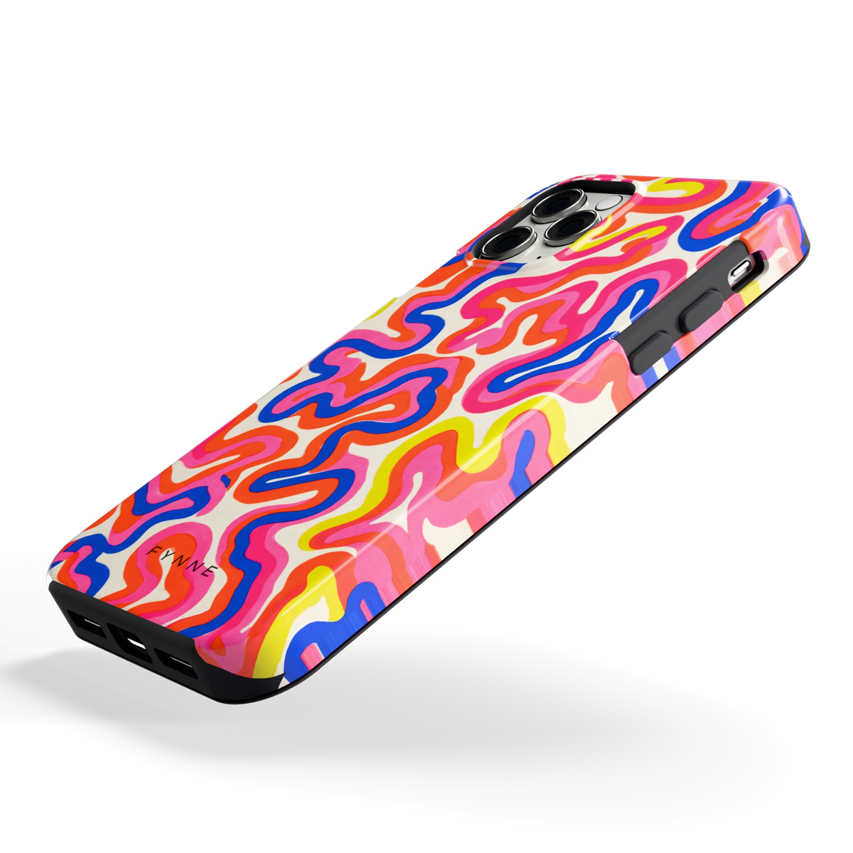 Neon Kronkels hoesje voor iPhone 11 Pro, schuin