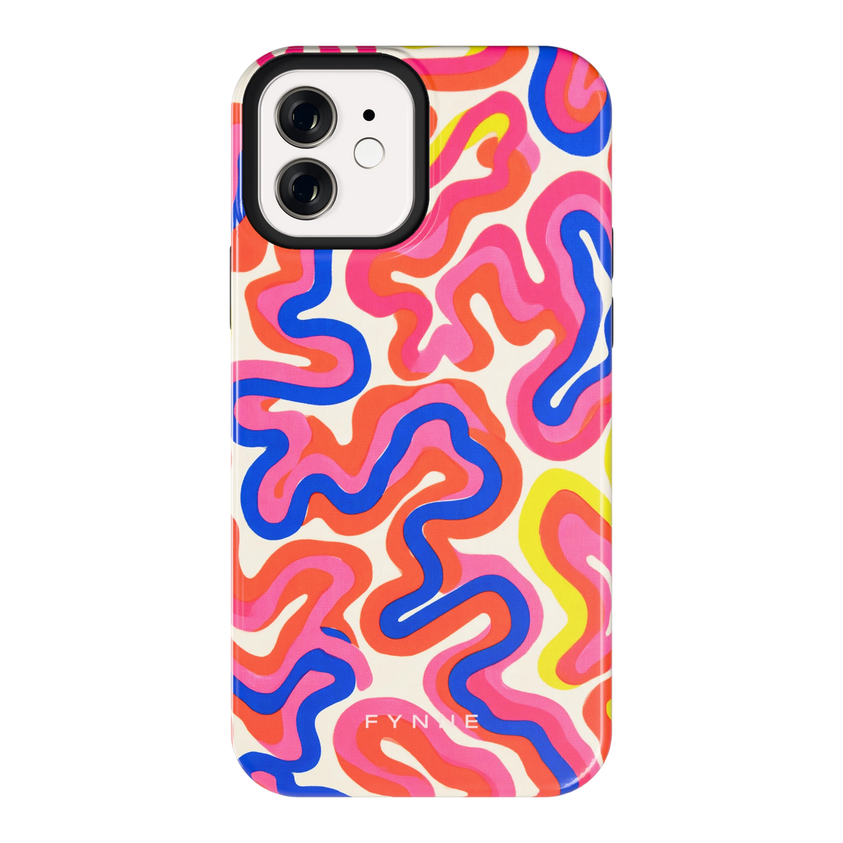 Neon Kronkels hoesje voor iPhone 12, achterkant