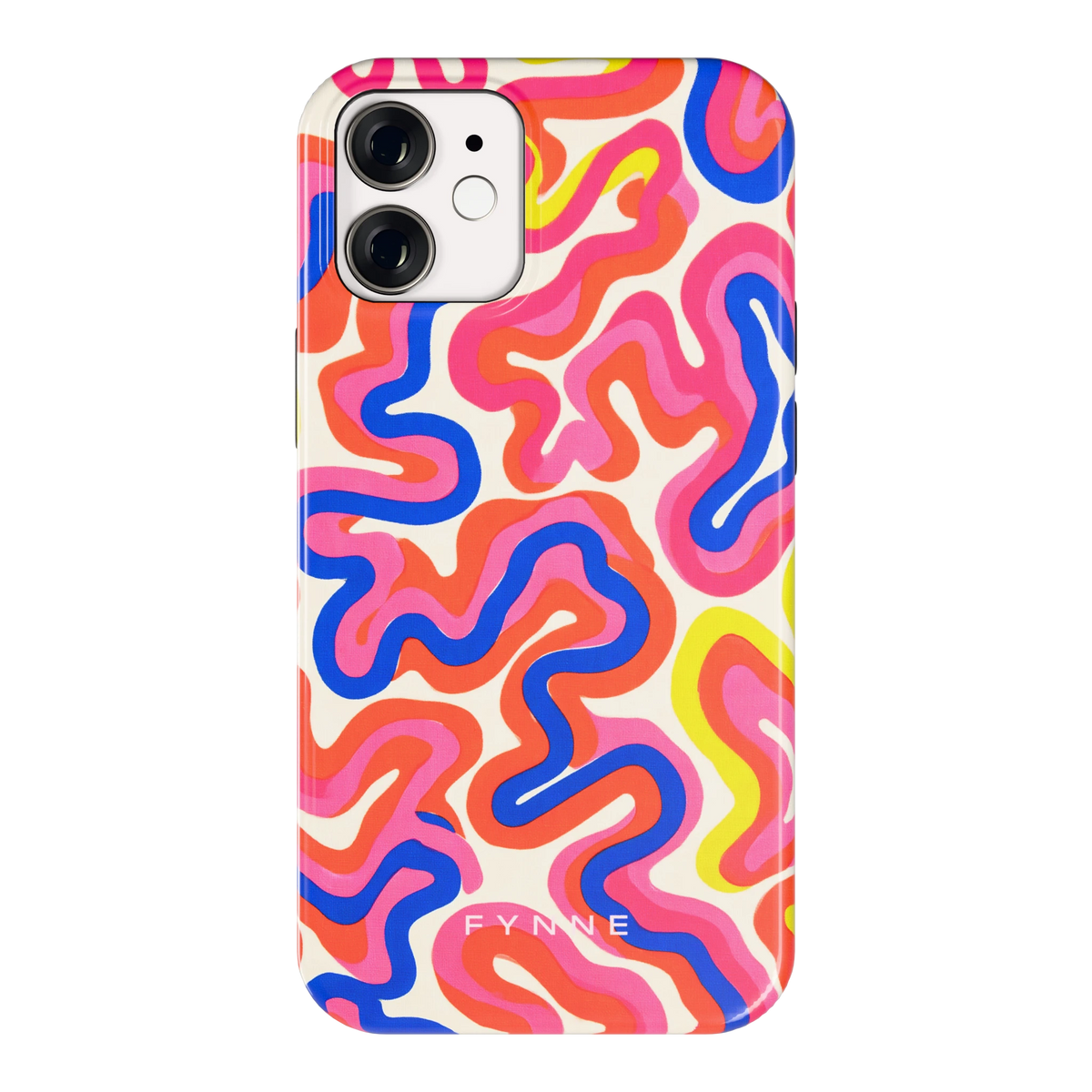 Neon Kronkels hoesje voor iPhone 12 mini, achterkant