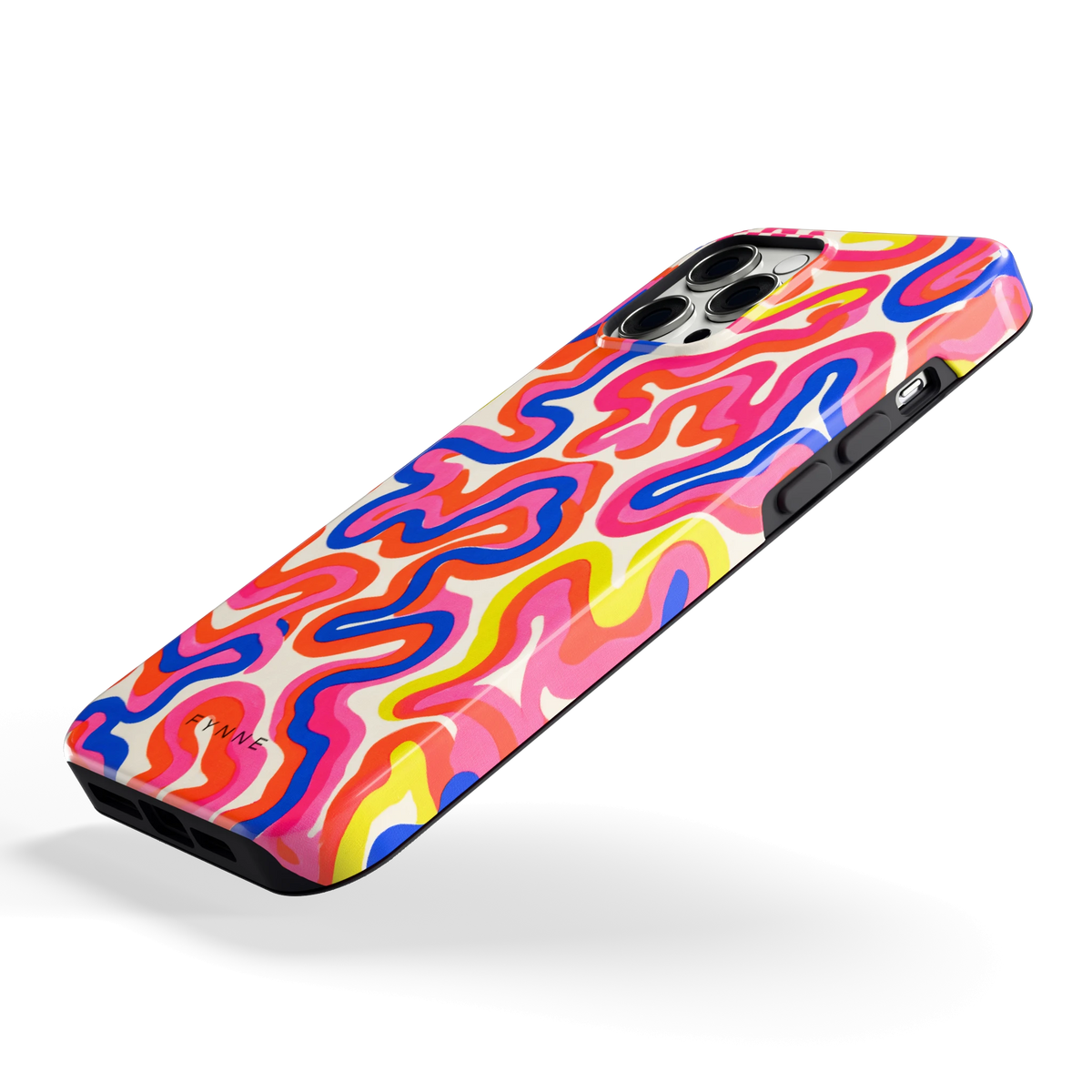 Neon Kronkels hoesje voor iPhone 12 Pro Max, schuin