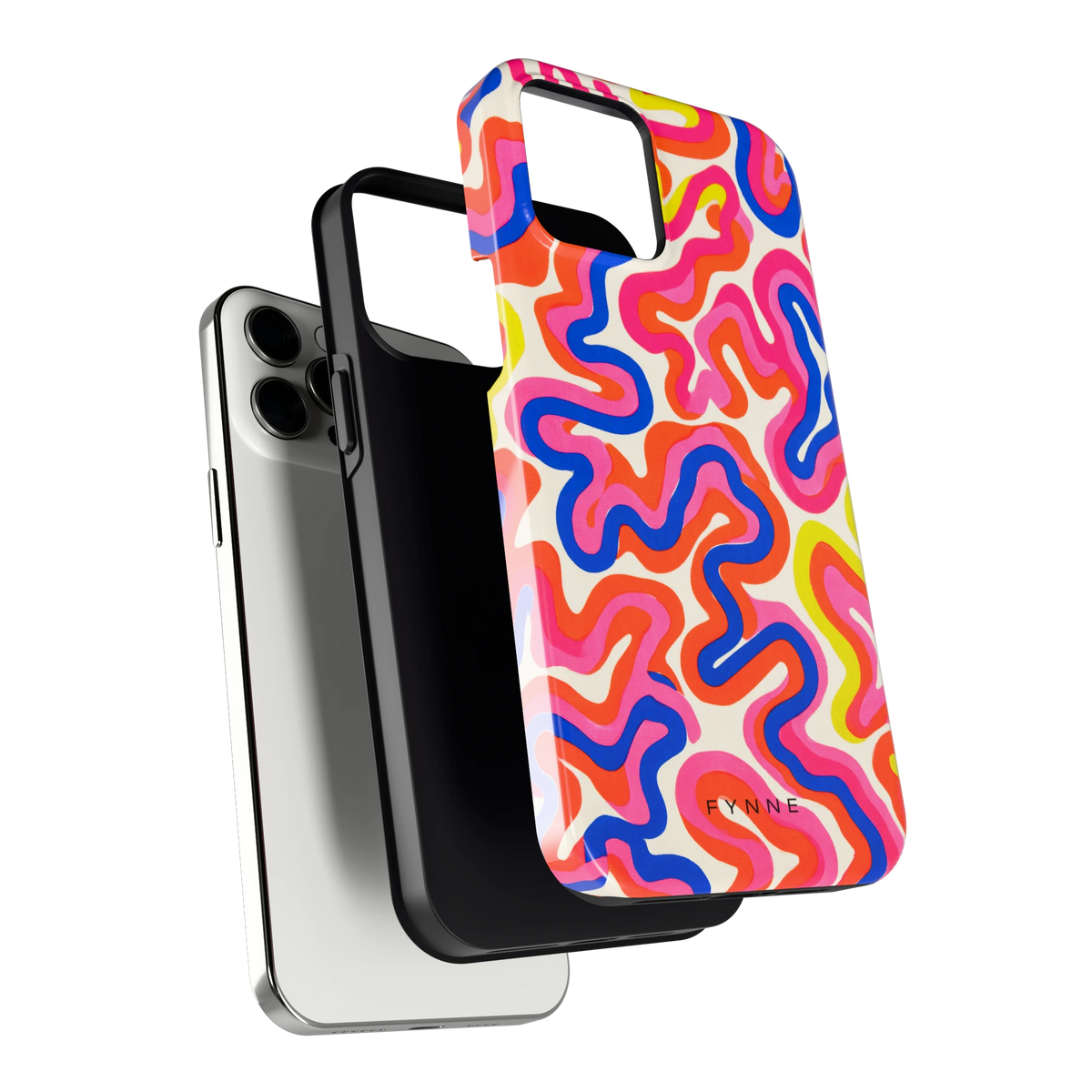 Neon Kronkels hoesje voor iPhone 12 Pro Max, los van de telefoon