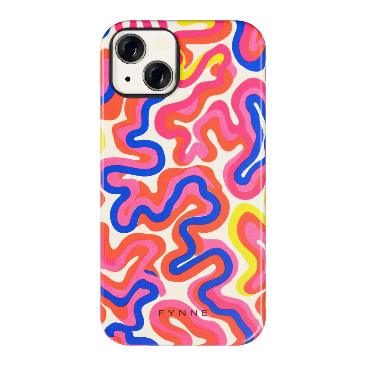 Neon Kronkels hoesje voor iPhone 13, achterkant
