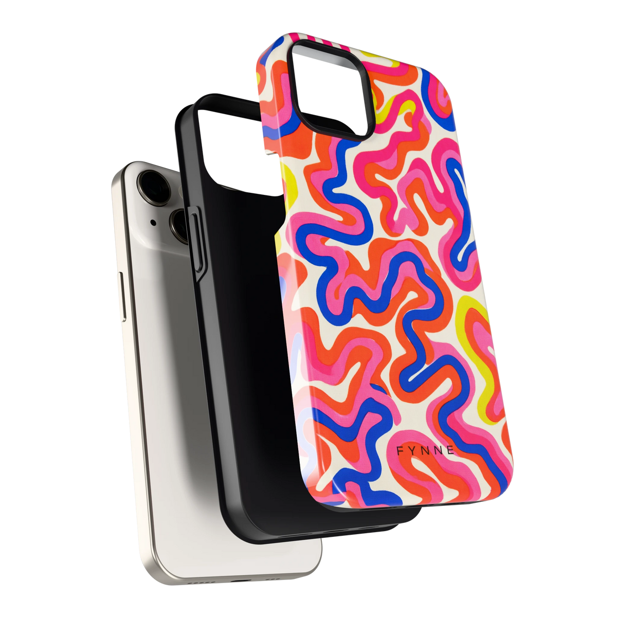 Neon Kronkels hoesje voor iPhone 13, los van de telefoon