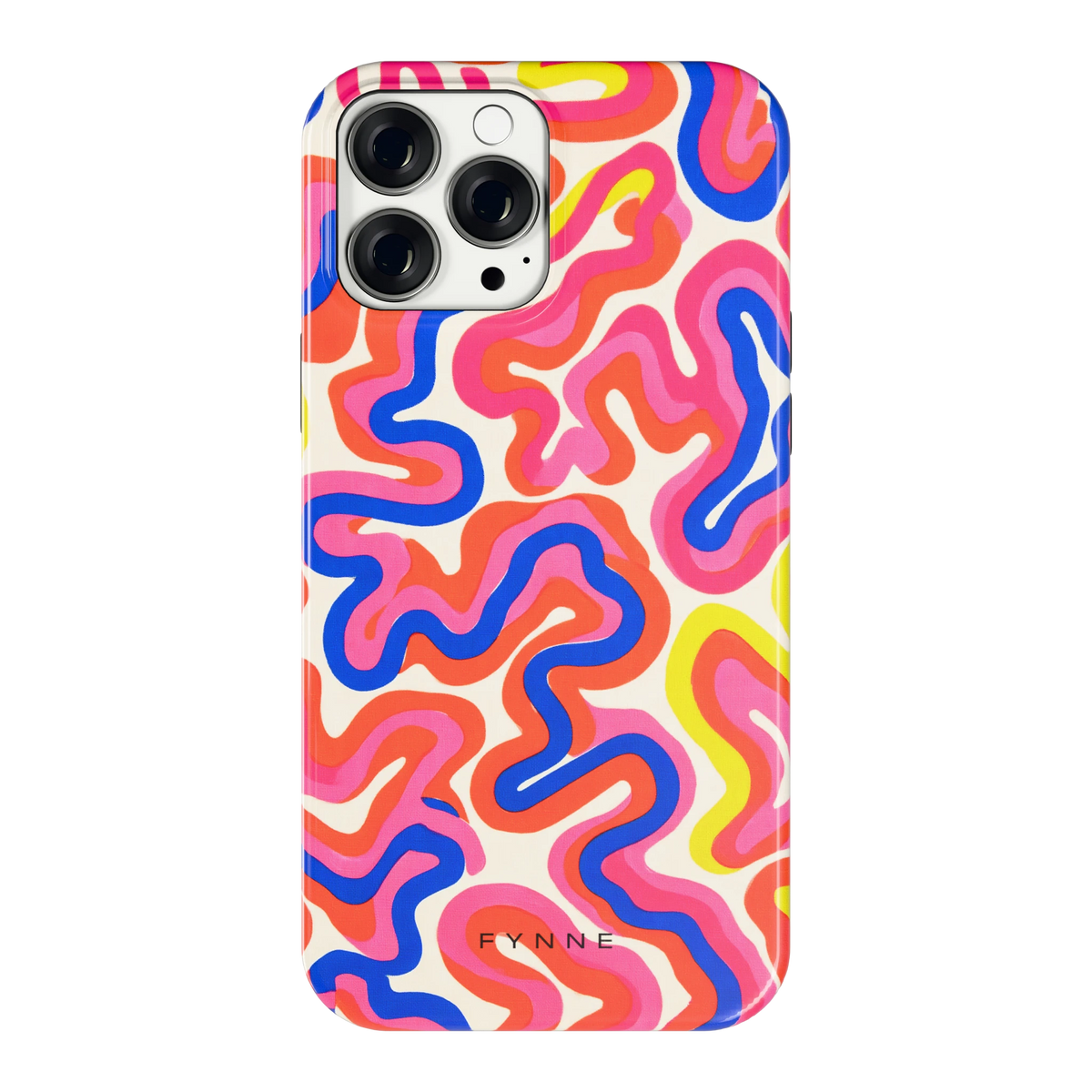 Neon Kronkels hoesje voor iPhone 13 Pro Max, achterkant