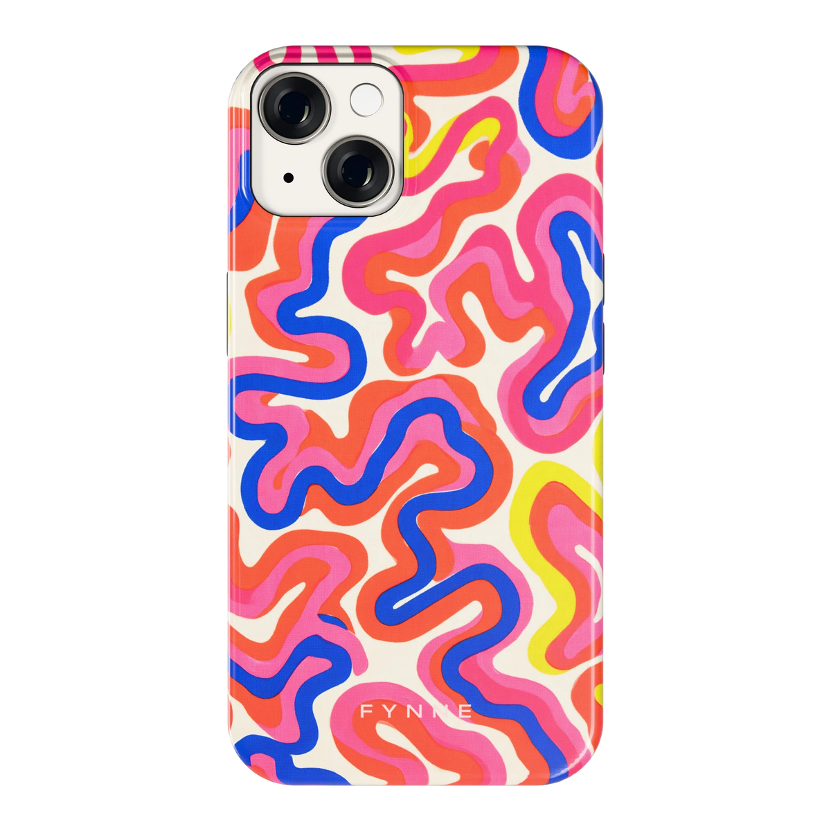 Neon Kronkels hoesje voor iPhone 14, achterkant